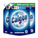 Calgon 4in1 Power Gel – Wirksam gegen Kalk, Schmutz und Gerüche – Schützender Wasserenthärter für die Waschmaschine – 3 x 1,2 l in praktischer Nachfüllpackung